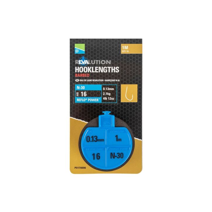 Preston Revalution Hooklengths - N30 Size 14
