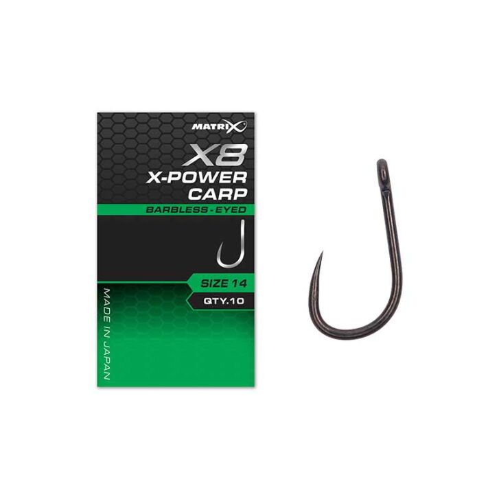 Matrix X8 X-Power Carp Barbless - Eyed
