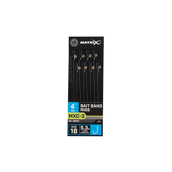 Matrix MXC-3 Size 16 Barbless / 0.165mm / 4" (10cm) / Bait Band - 8pcs