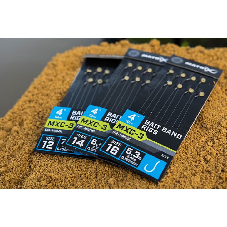 Matrix MXC-3 Size 16 Barbless / 0.165mm / 4" (10cm) / Bait Band - 8pcs
