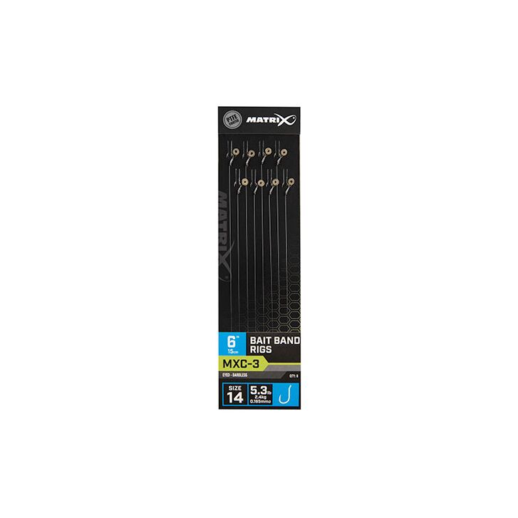 Matrix MXC-3 Size 14 Barbless / 0.165mm / 6" (15cm) / Bait Band - 8pcs