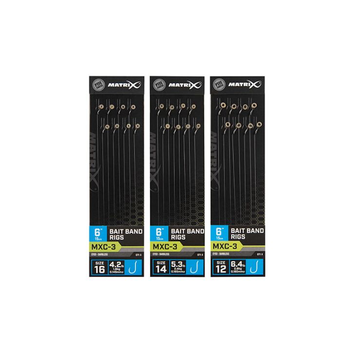 Matrix MXC-3 Size 14 Barbless / 0.165mm / 6" (15cm) / Bait Band - 8pcs