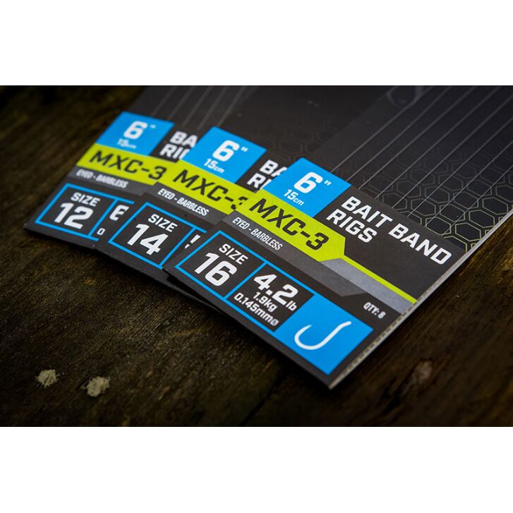 Matrix MXC-3 Size 12 Barbless / 0.18mm / 6" (15cm) / Bait Band - 8pcs