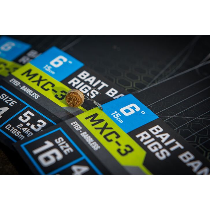 Matrix MXC-3 Size 12 Barbless / 0.18mm / 6" (15cm) / Bait Band - 8pcs