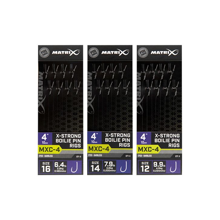 Matrix MXC-4 Size 14 Barbless / 0.20mm / 4" (10cm) / X-Strong Boilie Pin - 8pcs