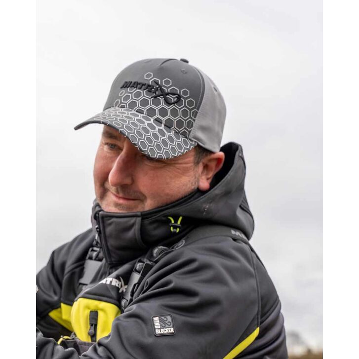 Matrix Hex Print Baseball Cap grey