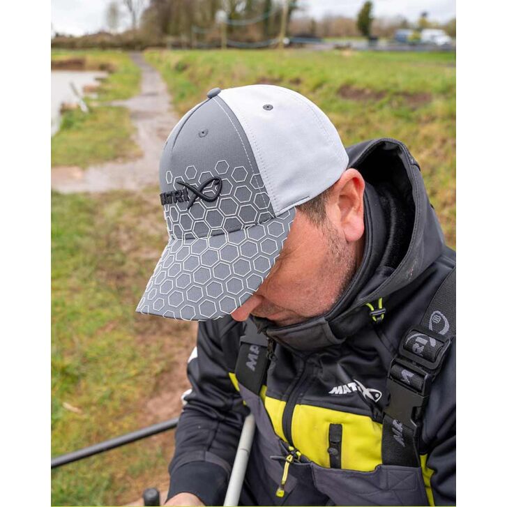 Matrix Hex Print Baseball Cap grey