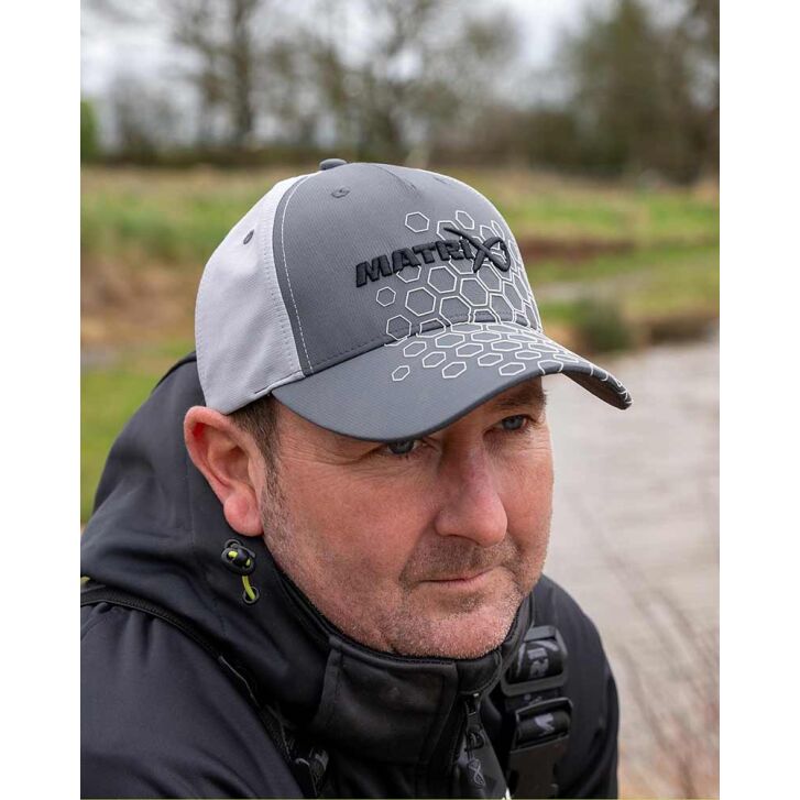 Matrix Hex Print Baseball Cap grey