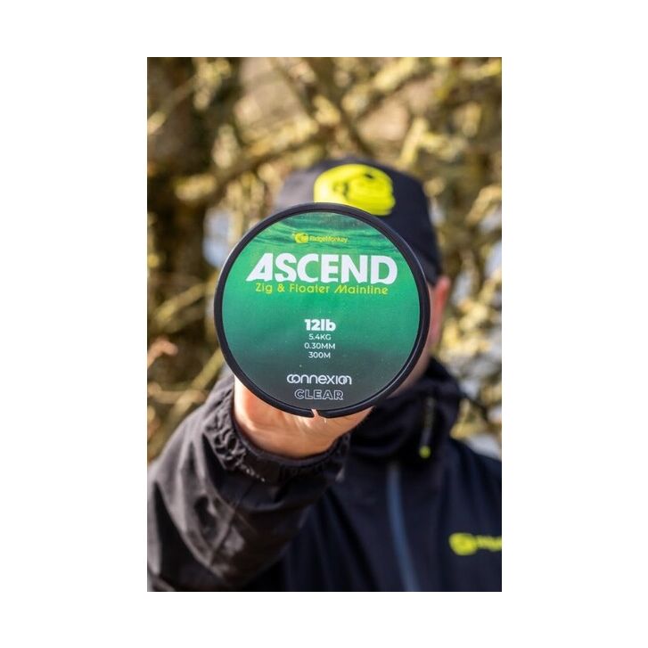 RidgeMonkey Ascend Zig & Floater Mainline 12lb 0.30mm 100m Clear
