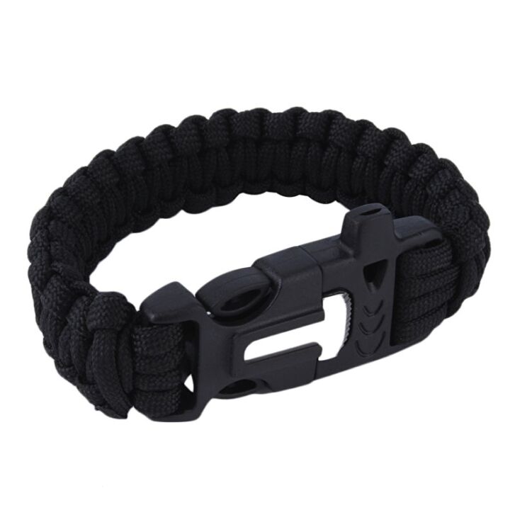 Paracord Armband mit Feuerstarter schwarz