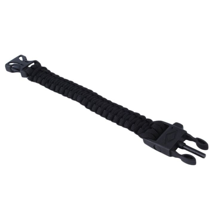 Paracord Armband mit Feuerstarter schwarz