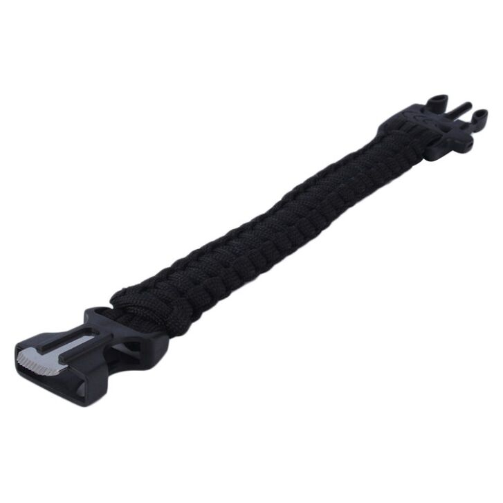 Paracord Armband mit Feuerstarter schwarz