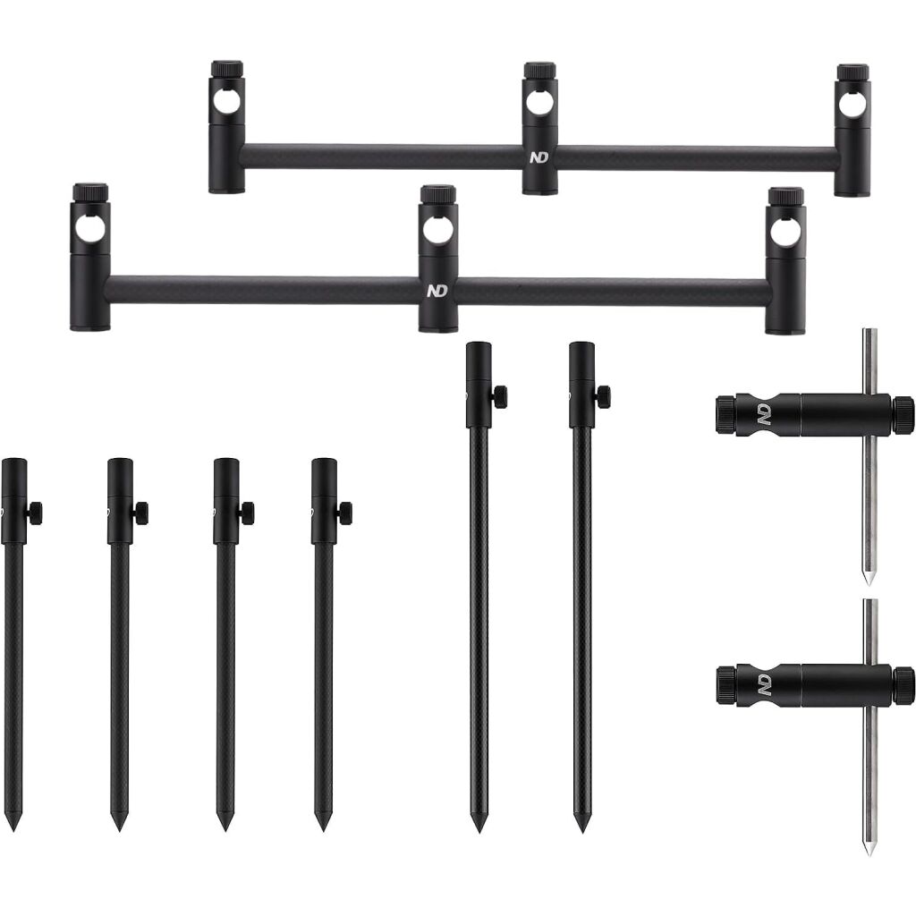 New Direction Tackle Carbon 3 Rod Singles System – 1 x horizontale stang 29,2 cm & 26,7 cm & 2 x verstelbare Carbon-Banksticks 30,5–55,9 cm & 22,9–
