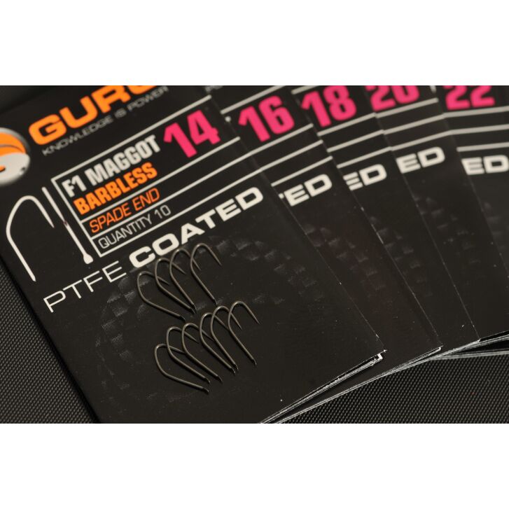 Guru F1 Maggot Hook (Barbless/Spade End)