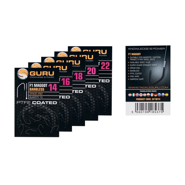 Guru F1 Maggot Hook (Barbless/Spade End)