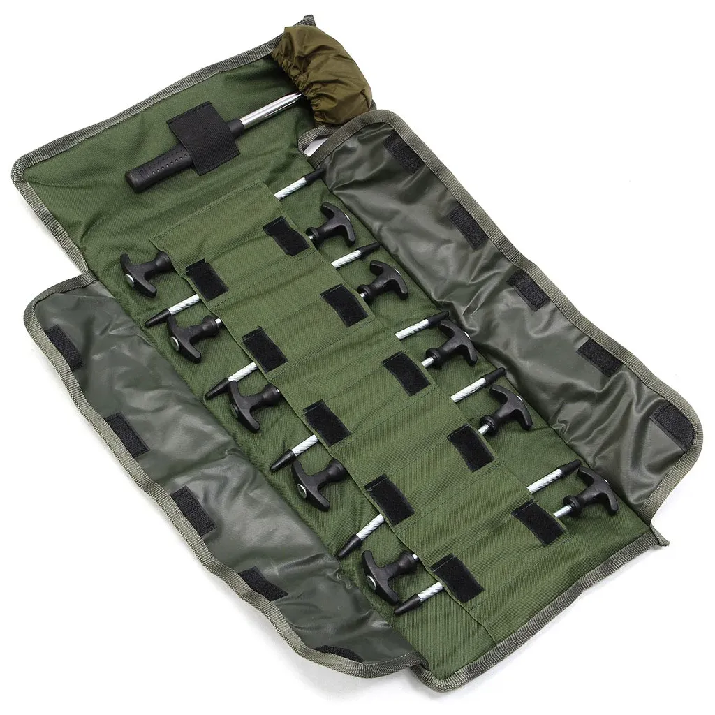 NGT Bivvy Peg Zeltheringe Set inkl. Hammer und Roll-Up Tasche | Toebehoren