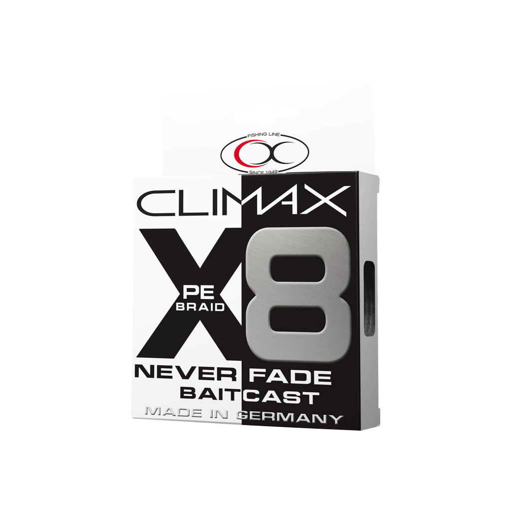Climax X8 Neverfade Baitcast schwarz 0,11mm 135m | Gevlochten Lijn