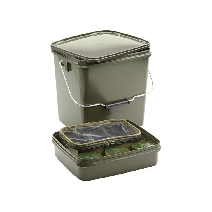 Trakker 13 Ltr Olive Square Container inc tray