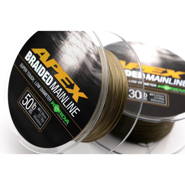 Korda Apex braided Mainline 0,36mm, 50lb - 1200m