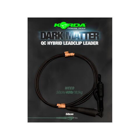 Korda Dark Matter Leader 50 cm QC Hybrid Clip Weed