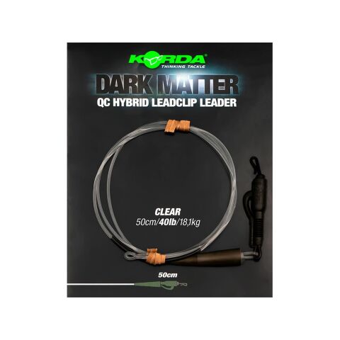 Korda Dark Matter Leader 50 cm QC Hybrid Clip Clear